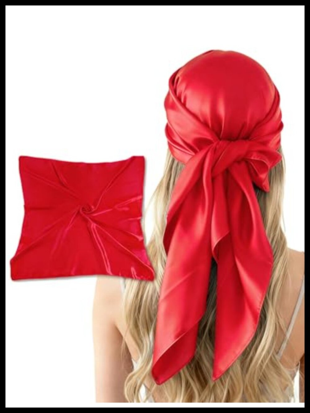Large Satin Silk Feel Square Scarf 35in Wrap Bandana Headscarf Necktie